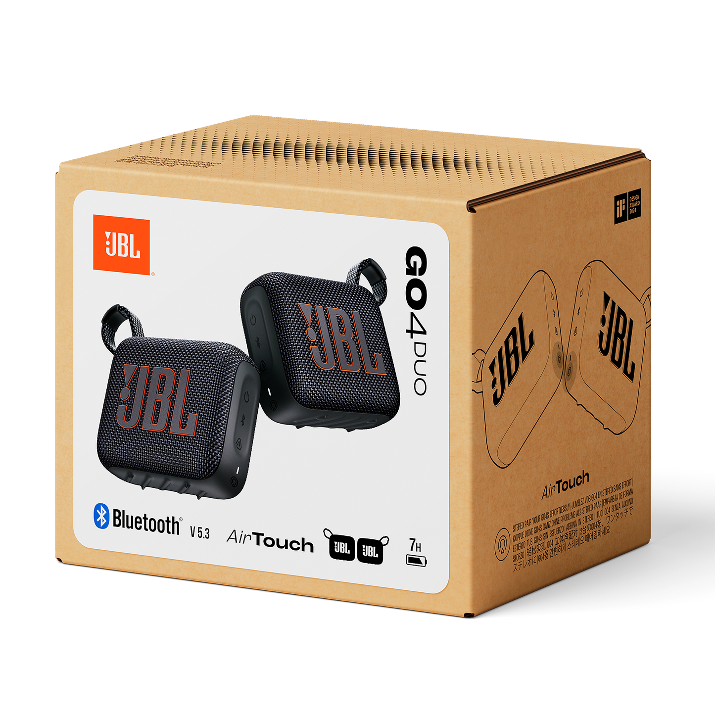 JBL Go 4 Duo Ultra-Portable Bluetooth Speaker Pair Waterproof with AirTouch - 1 Year JBL Warranty