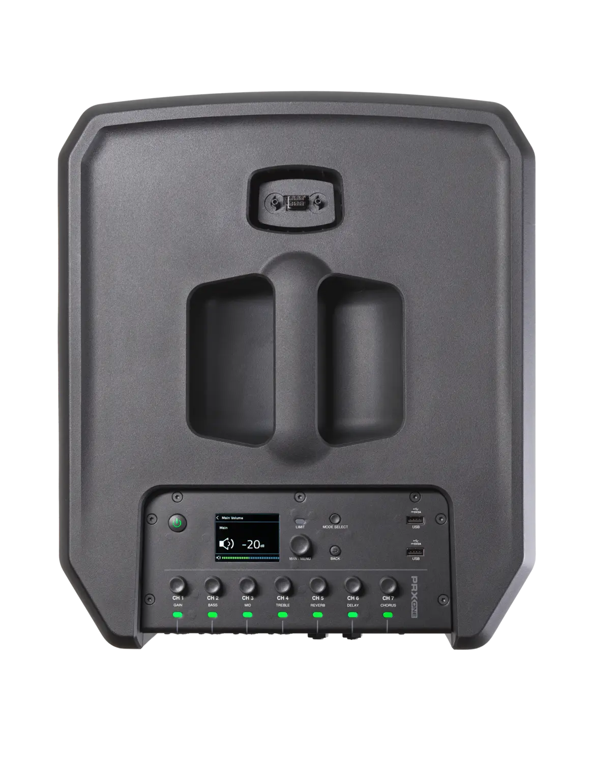 JBL PRX ONE all-in-one powered column PA with 7-channel digital mixer, a full suite of professional DSP