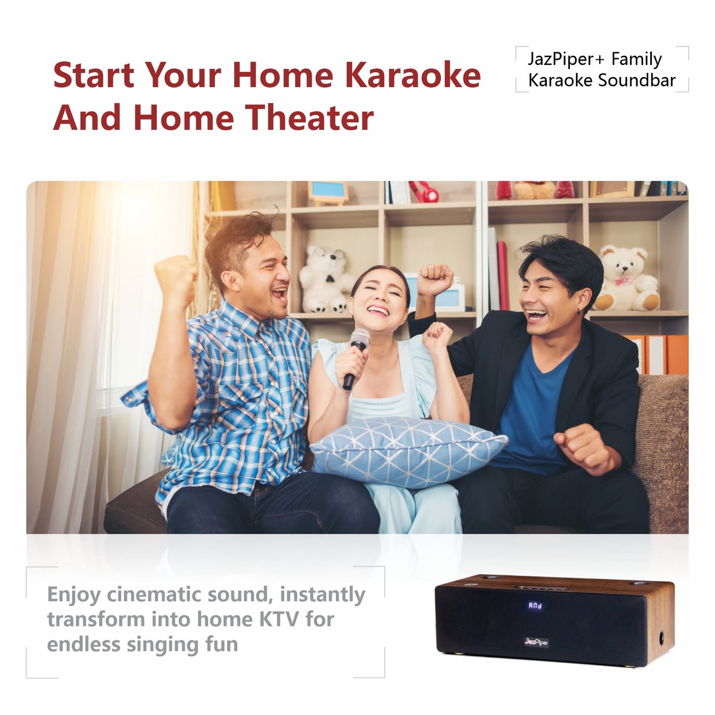 JazPiper Voice+ V3 Family Karaoke Soundbar system -1 year official warranty