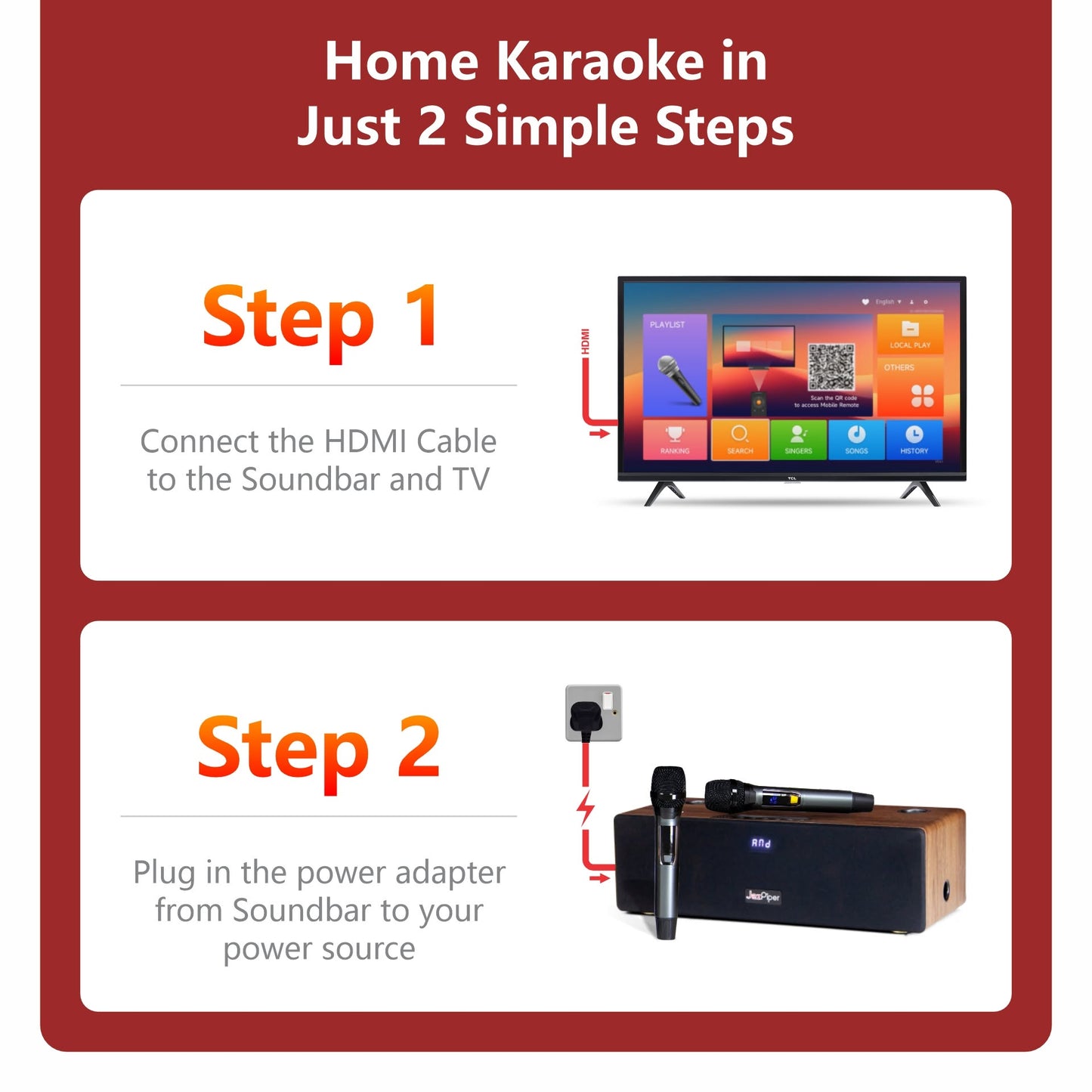 JazPiper Voice+ V3 Family Karaoke Soundbar system -1 year official warranty