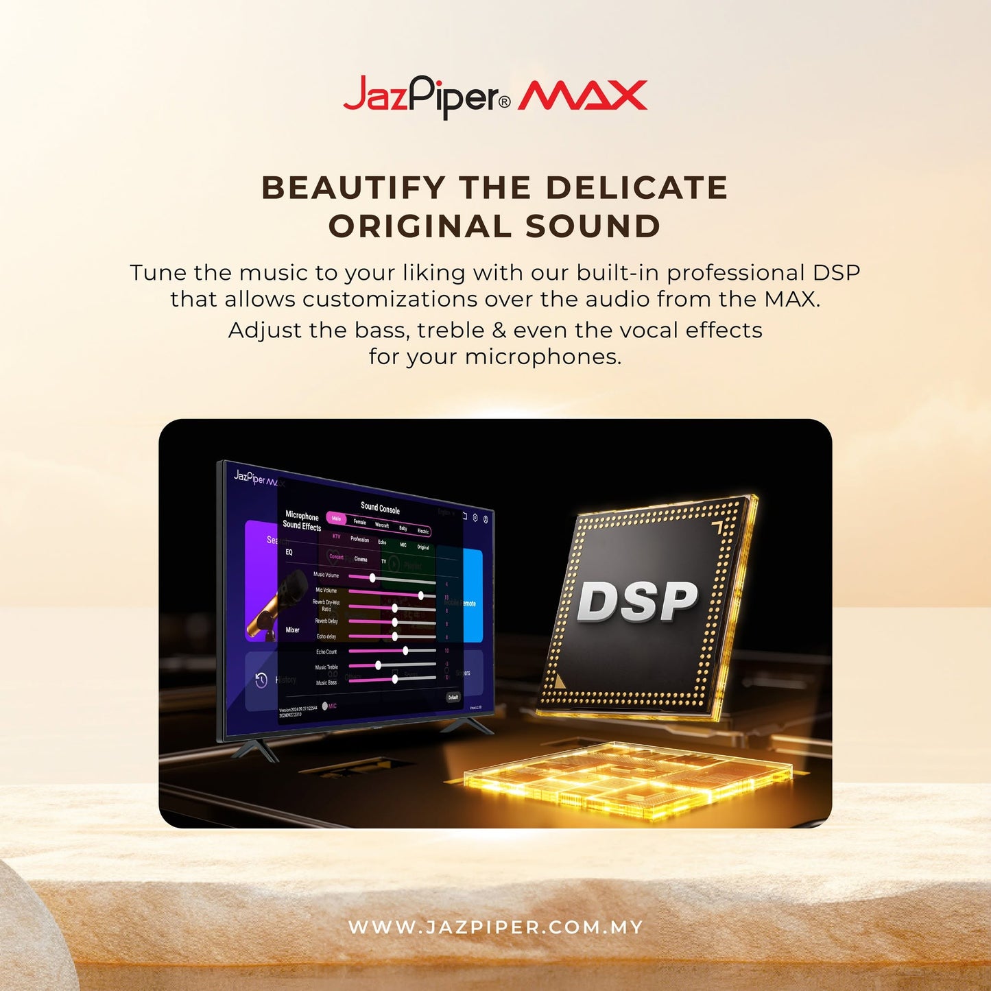 JazPiper® MAX All-in-One Karaoke Soundbar with Subwoofer | Wireless Microphones | Official Warranty
