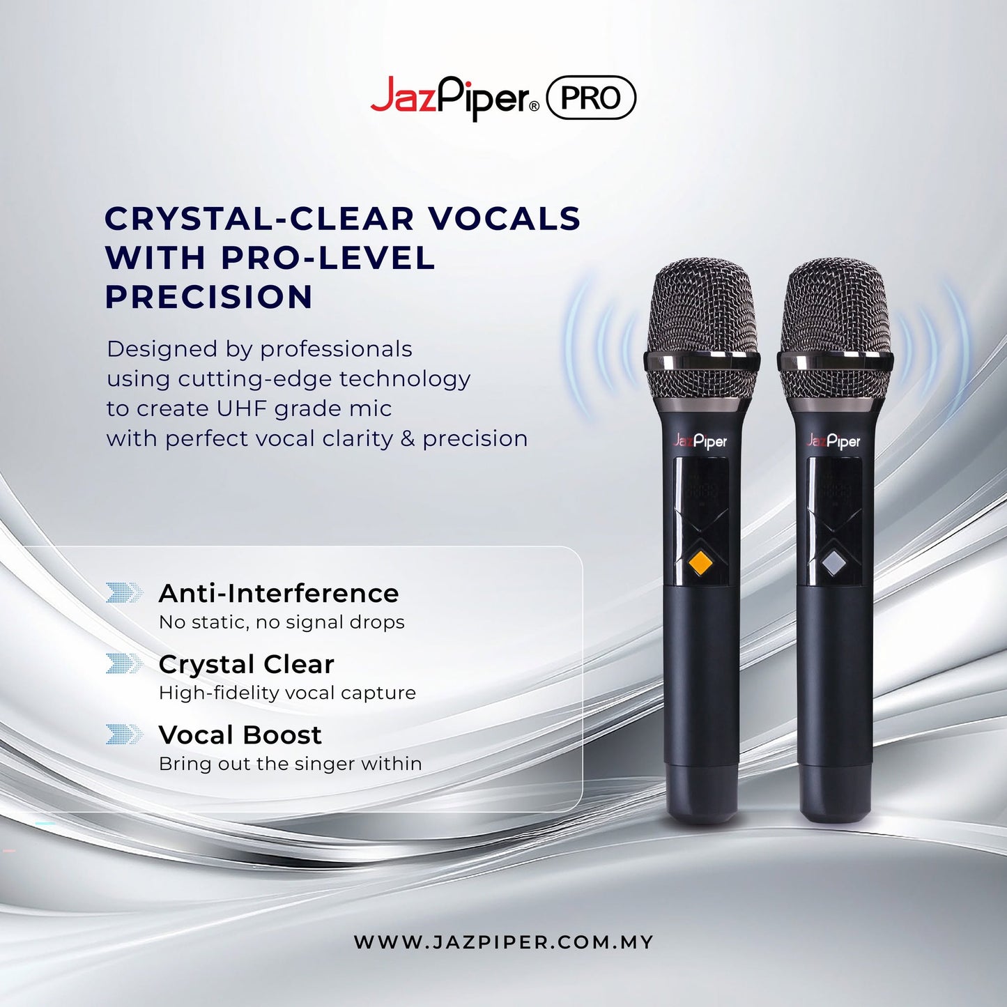 JazPiper PRO Karaoke Soundbar System with Wireless Microphone & Subwoofer | Smart DSP Audio