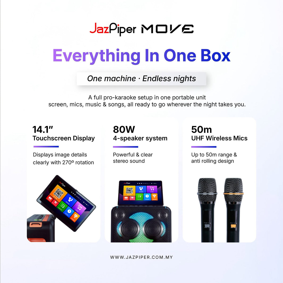 JazPiper MOVE Portable Karaoke System | Buy in Singapore