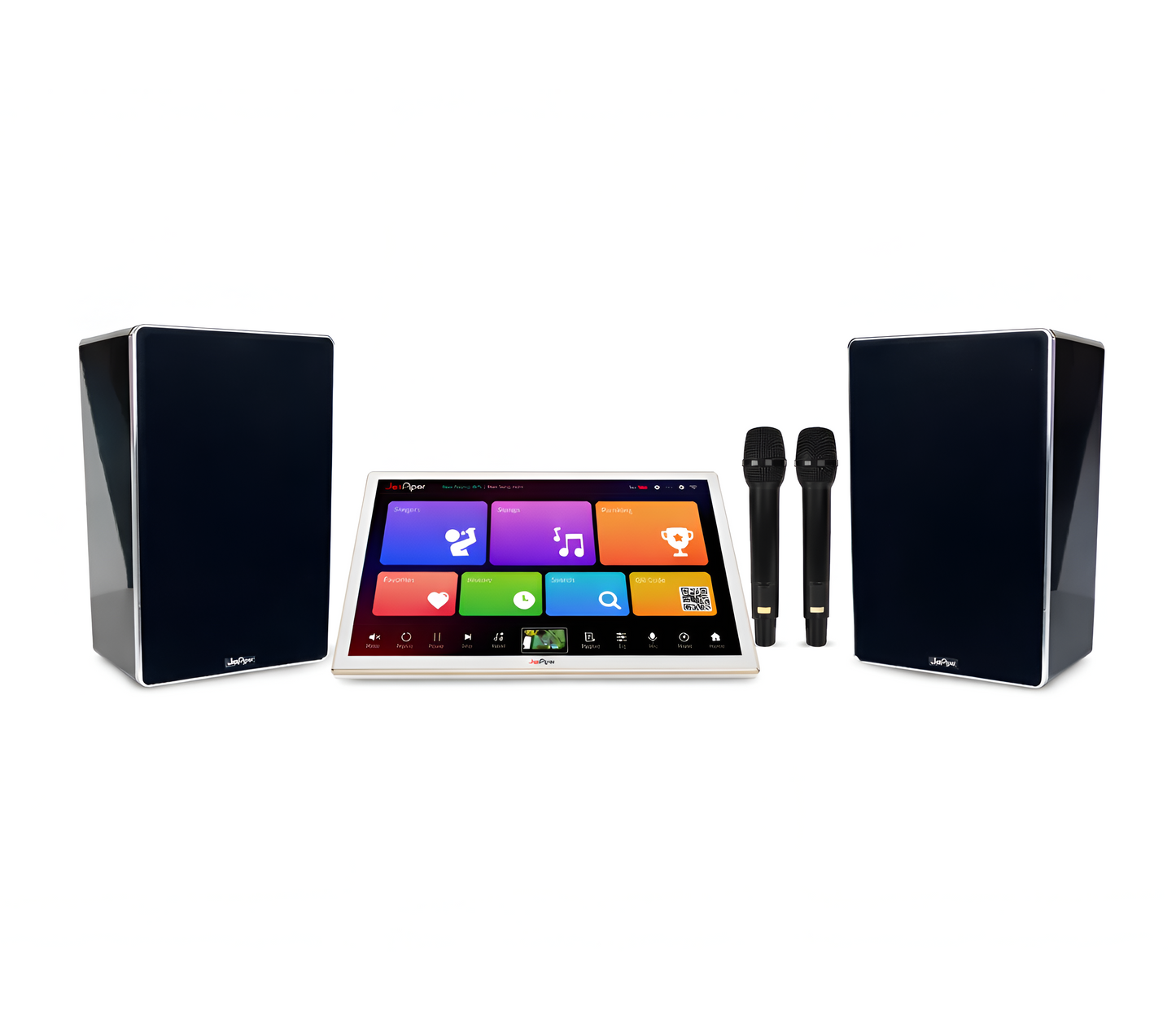 JazPiper K-ONE Karaoke System 21.5” Touch Screen | 350W Amp | 2 Wireless Mics | HDMI Full HD