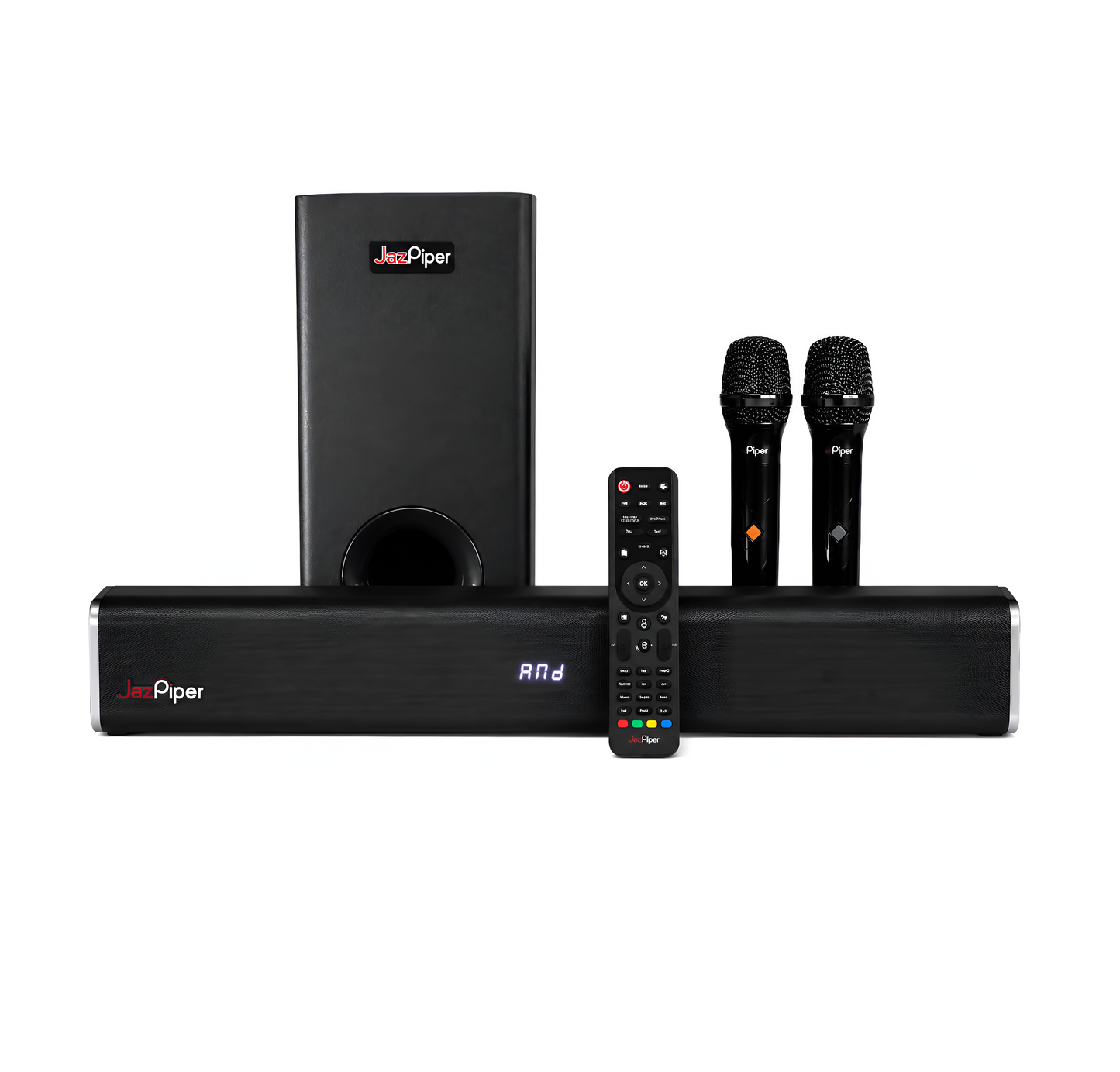 JazPiper PRO Karaoke Soundbar System with Wireless Microphone & Subwoofer | Smart DSP Audio