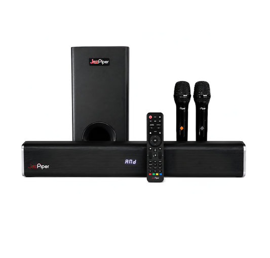 JazPiper PRO Karaoke Soundbar System with Wireless Microphone & Subwoofer | Smart DSP Audio