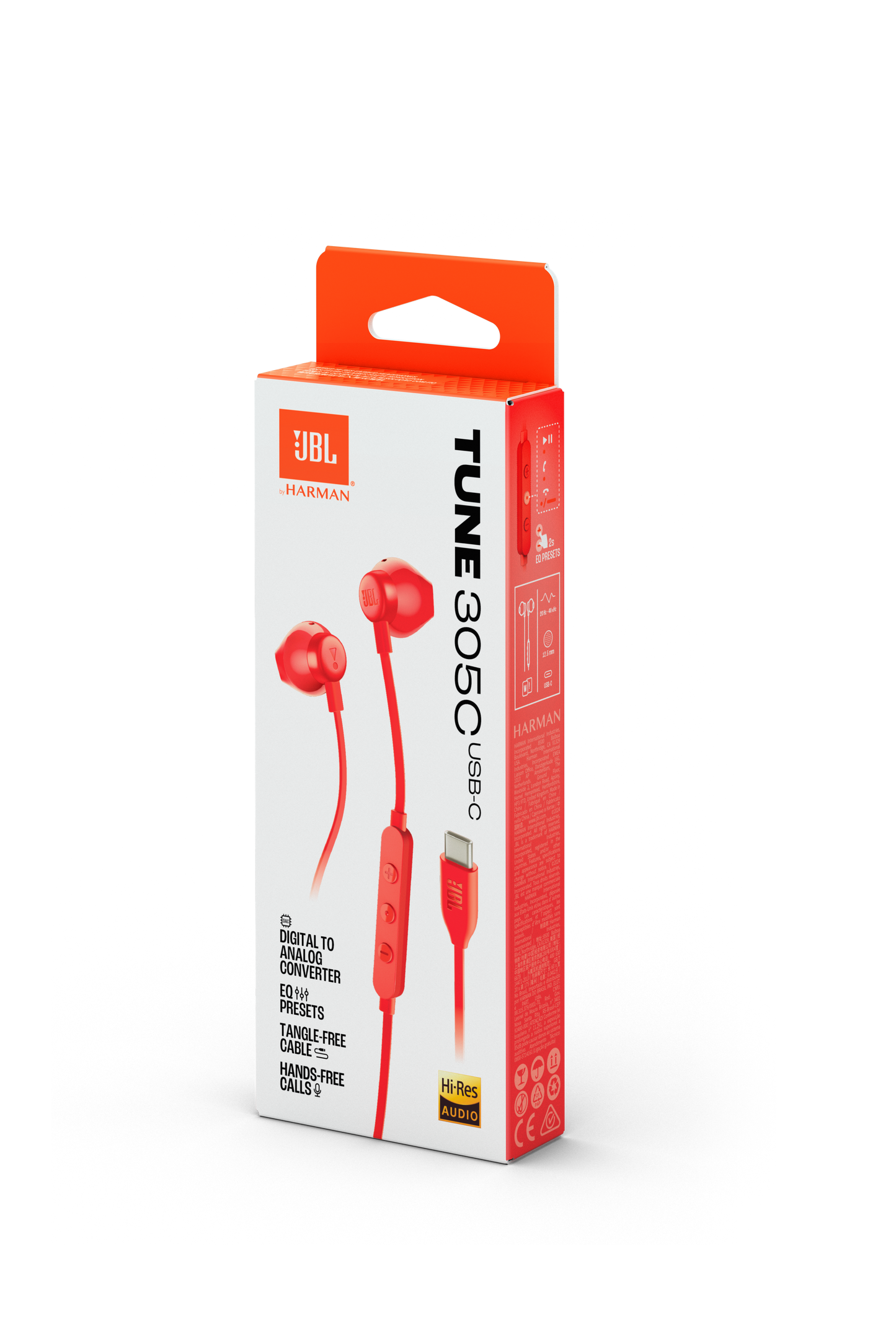 JBL Tune 305C USB-C Wired Hi-Res Earbud Headphones -1 year JBL Warranty