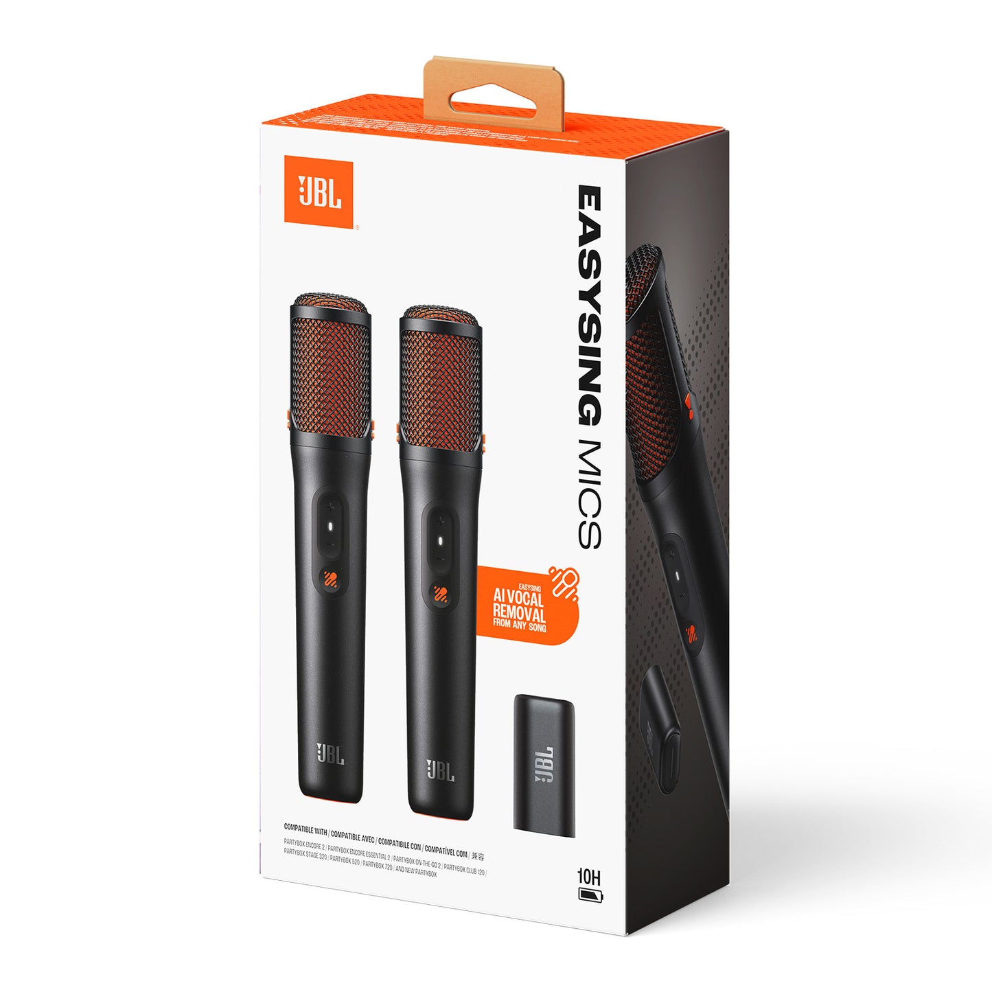 JBL Easysing Mics Two wireless AI-powered microphones with real-time vocal removal - 1 Year JBL Warranty
