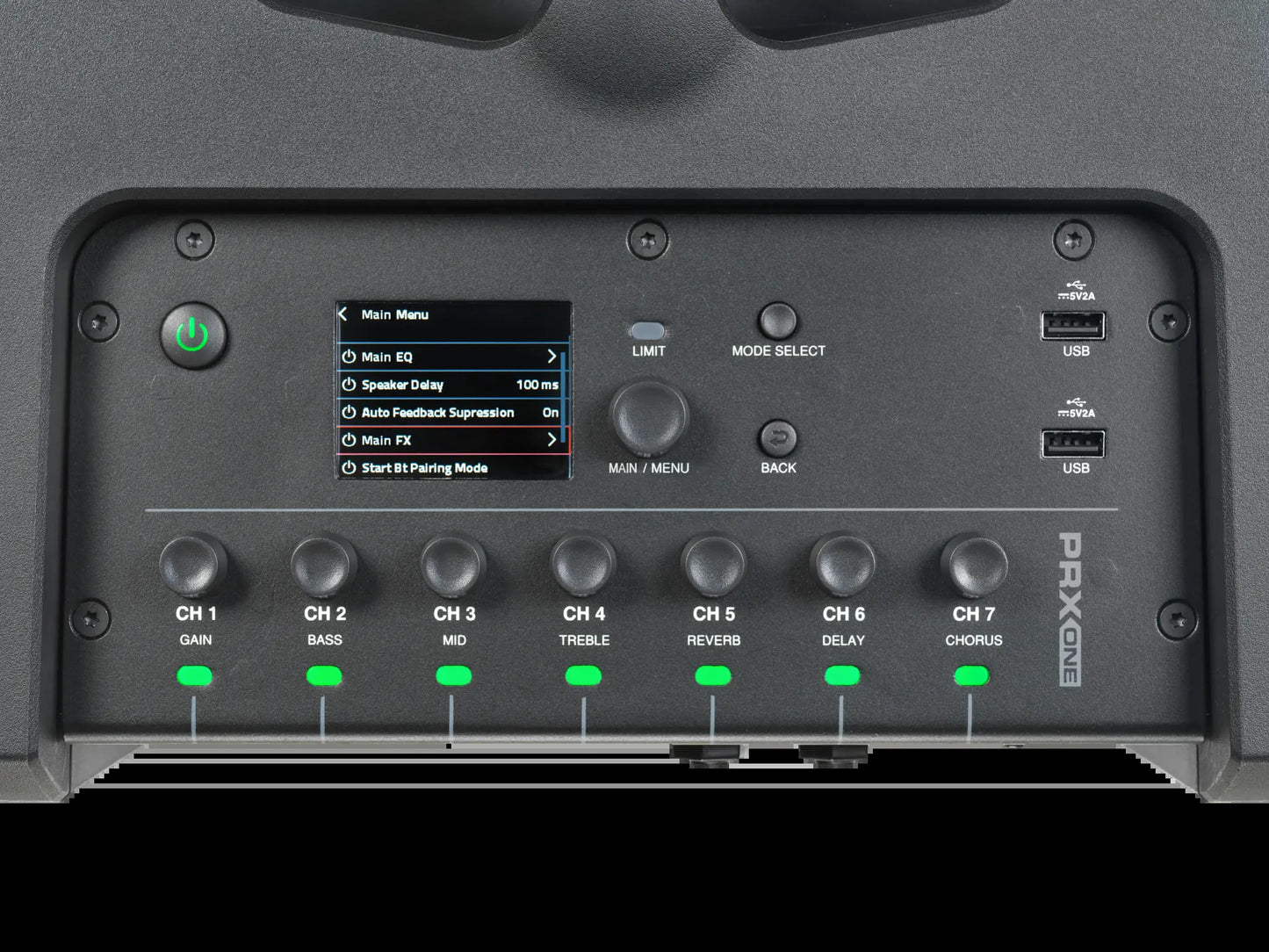 JBL PRX ONE all-in-one powered column PA with 7-channel digital mixer, a full suite of professional DSP