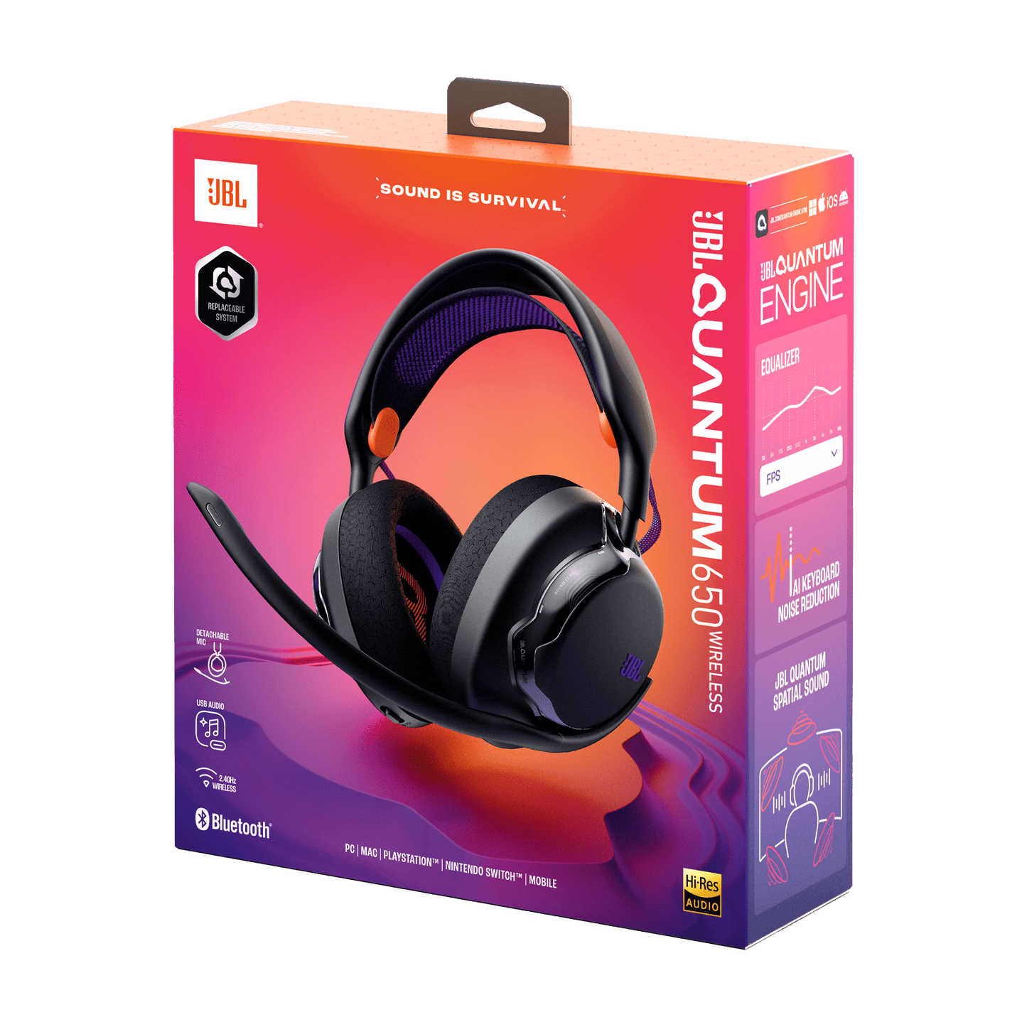 JBL Quantum 650 Wireless multiplatform gaming headset -1 Year JBL Warranty