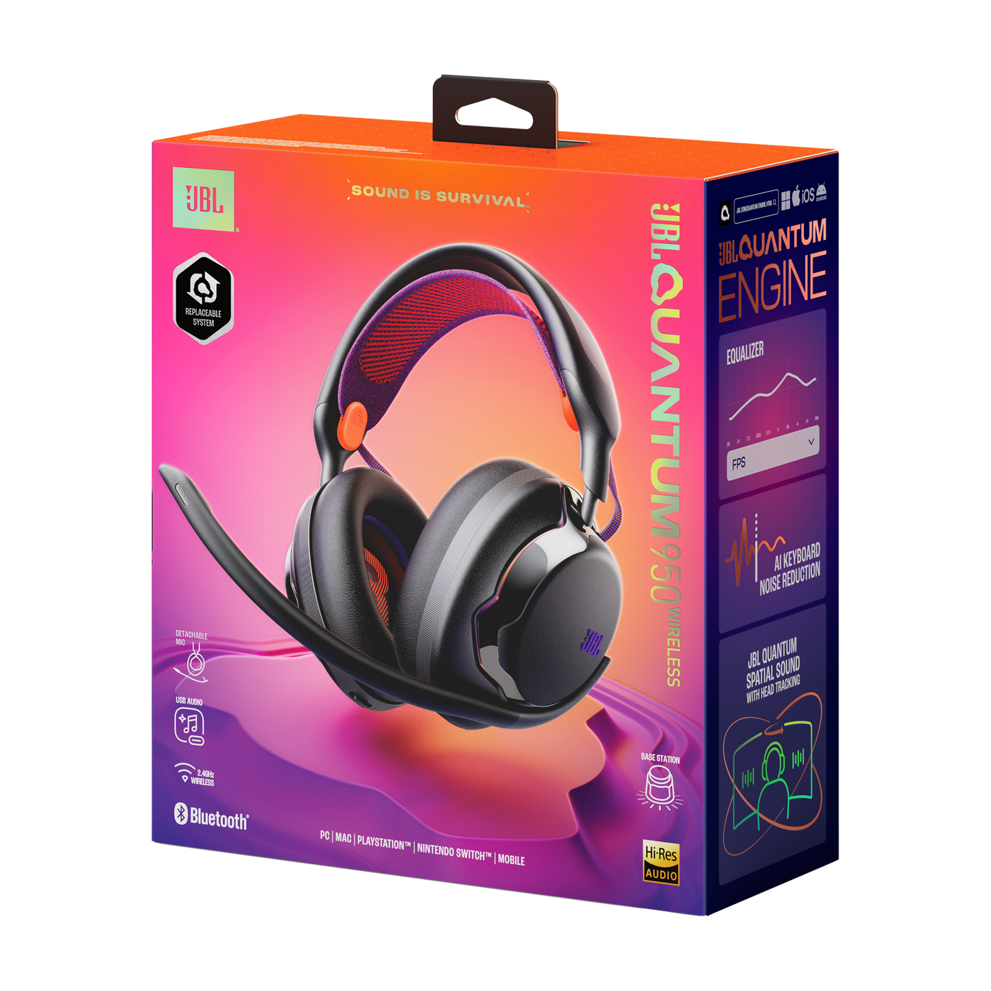 JBL Quantum 950 Wireless multiplatform gaming headset with adaptive Noise Cancelling -1 year JBL Warranty