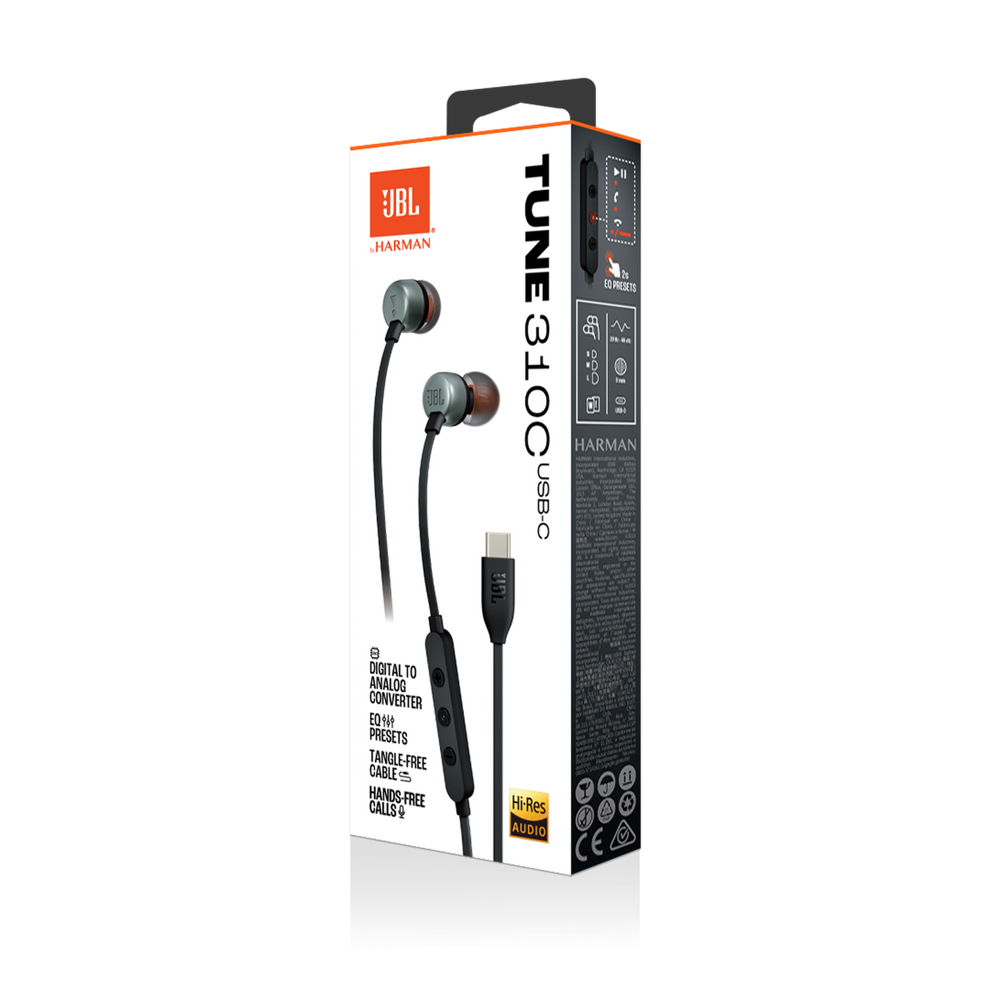JBL Tune 310C USB-C Wired Hi-Res In-Ear Headphone -1 year JBL warranty