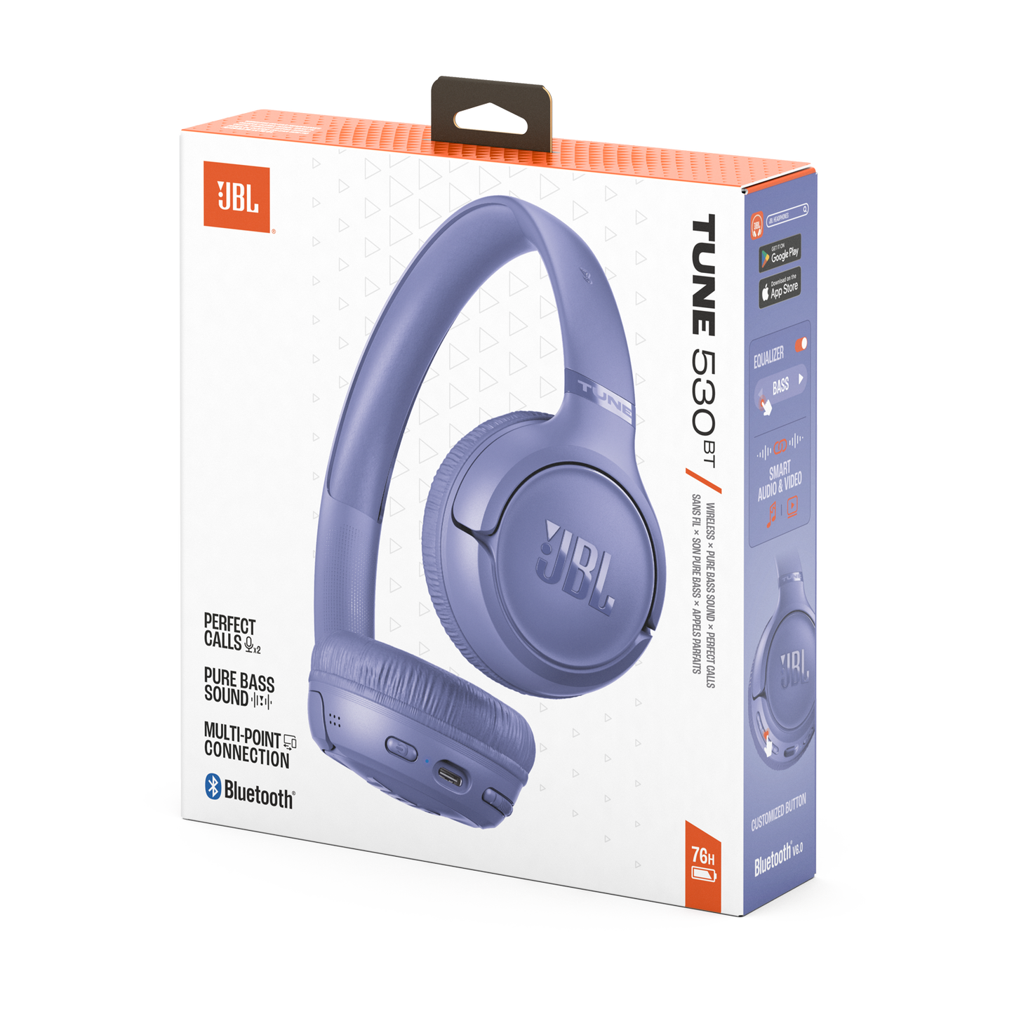 JBL Tune 530BT Wireless on-ear Bluetooth® headphones with powerful JBL Pure Bass Sound - 1 Year JBL Warranty