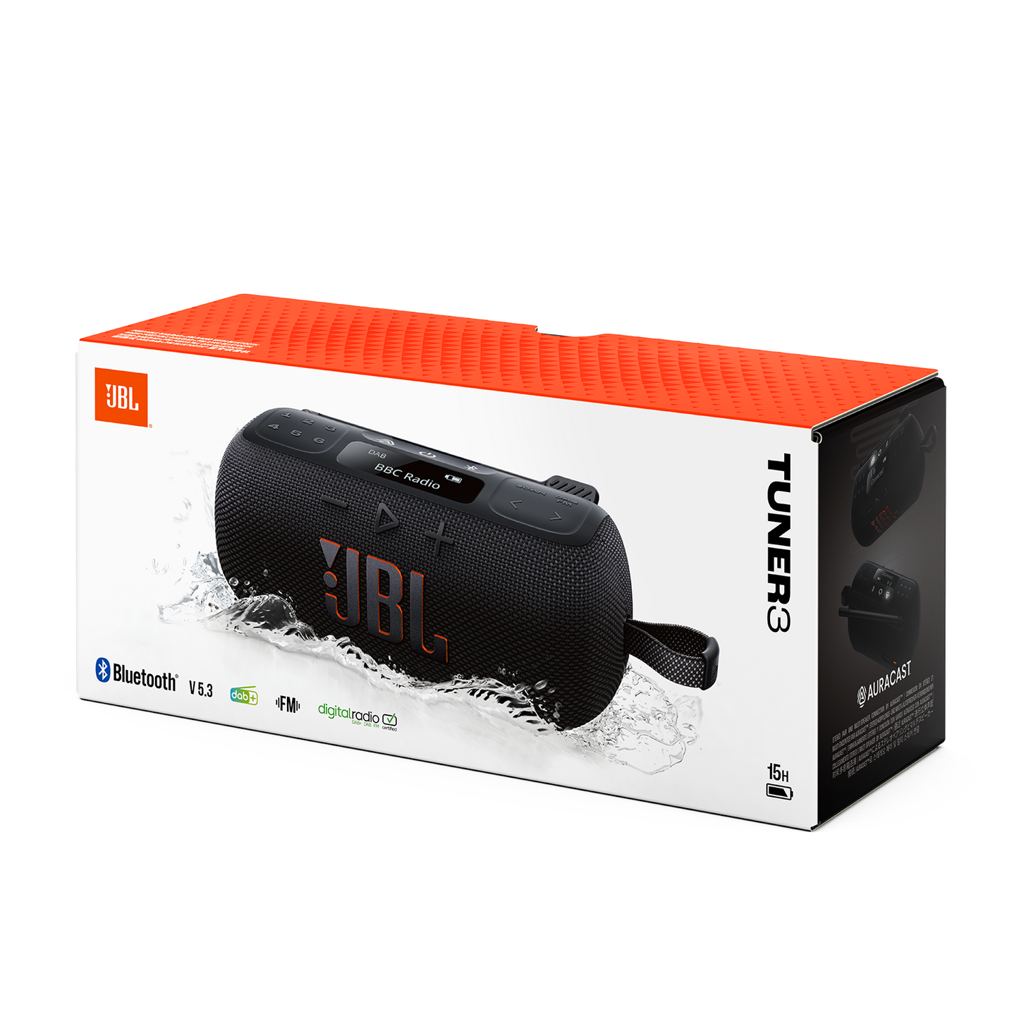 JBL Tuner 3 Portable DAB/DAB+/FM radio with Bluetooth speaker -1 year JBL warranty