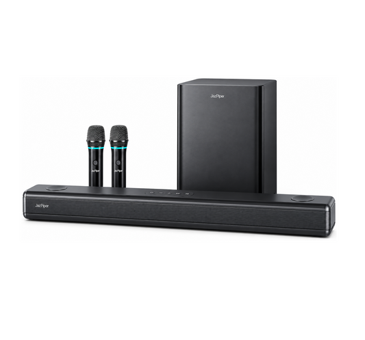 JazPiper PRO X 2.1.2 Channel Family Karaoke Soundbar with subwoofer and 2 mics
