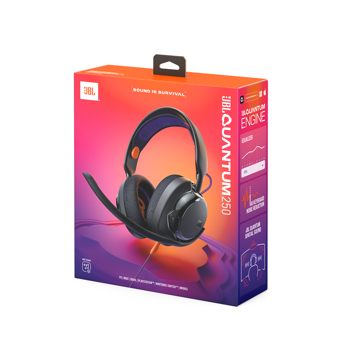 JBL Quantum 250 Wired multiplatform gaming headset -1 year JBL warranty