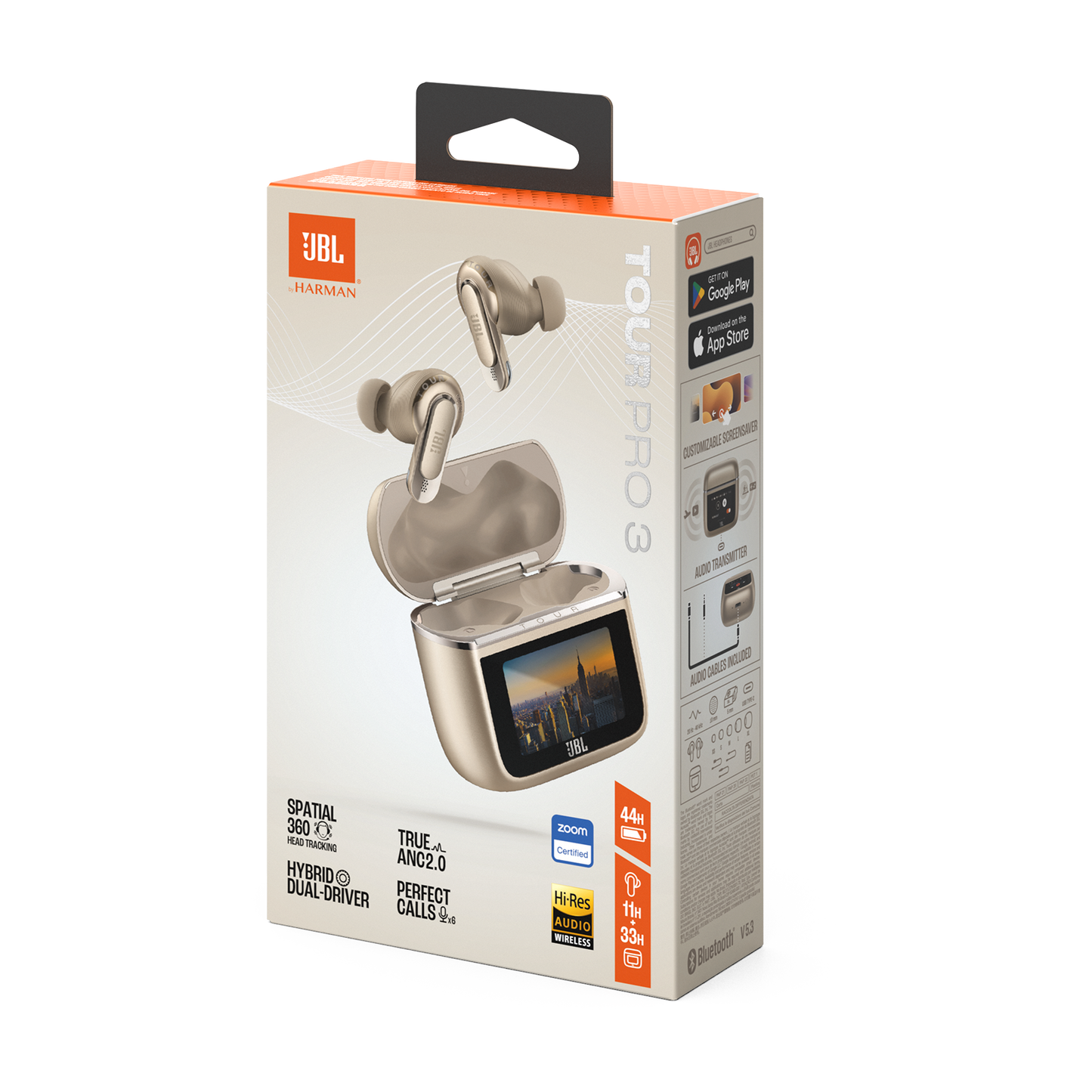 JBL Tour Pro 3 Noise Cancelling earbuds with Smart Charging Case -1 Year JBL warranty