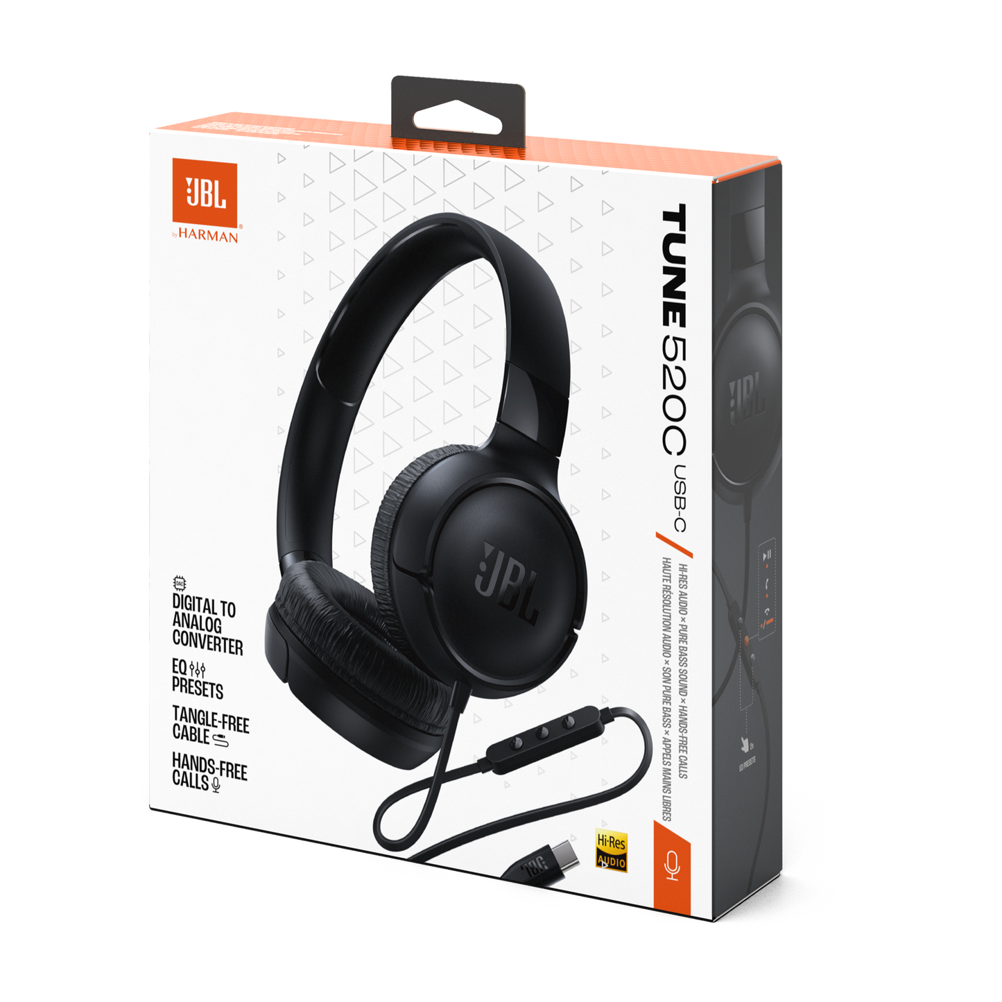 JBL Tune 520C USB-C Hi-Res Wired On-Ear Headphone -1 year JBL warranty