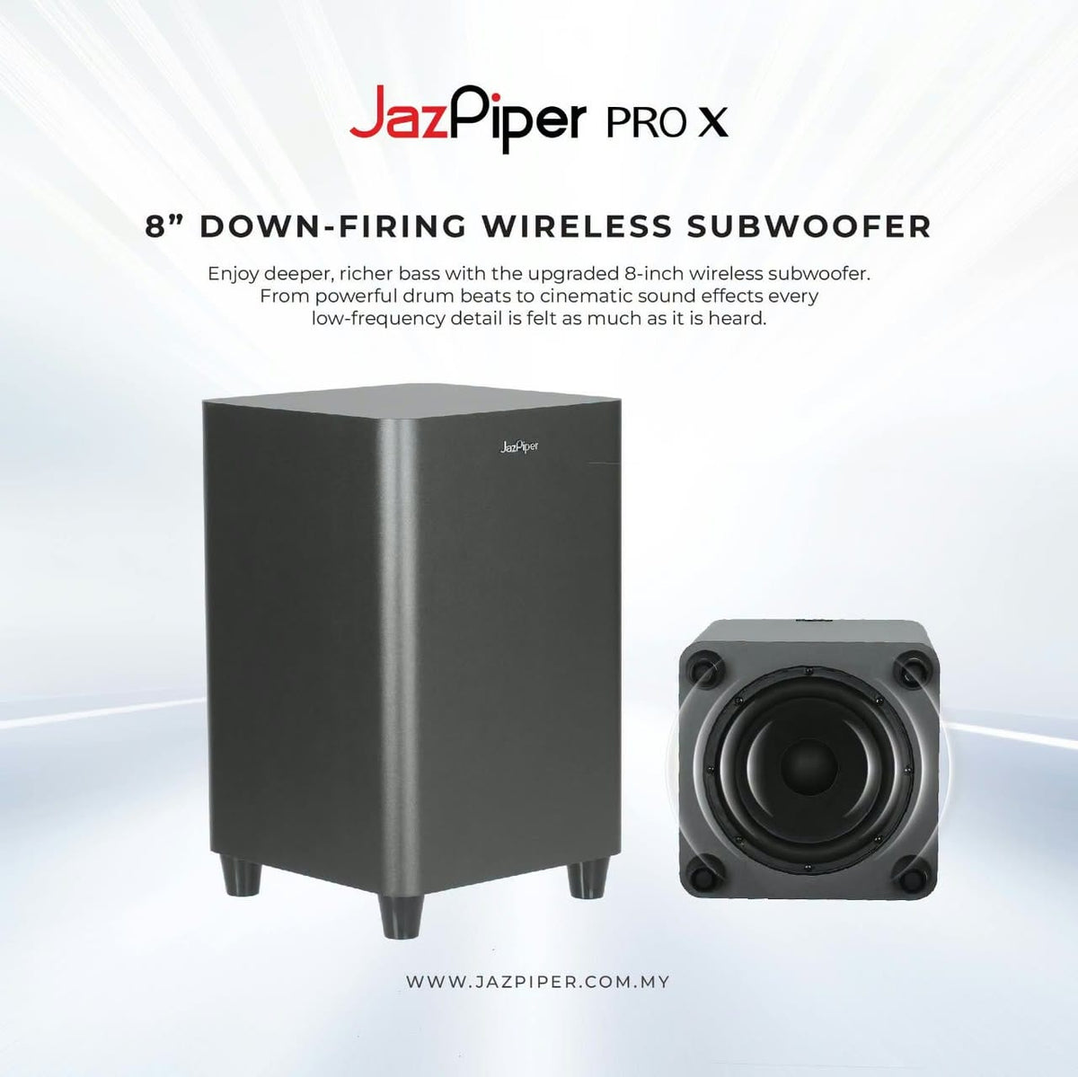 JazPiper PRO X 2.1.2 Channel Family Karaoke Soundbar with subwoofer and 2 mics