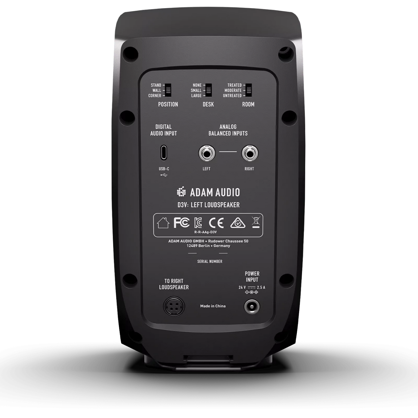 ADAM Audio D3V Active Desktop Studio Monitor Speakers (Pair) with USB-C connection to computers, mobiles, and tablets
